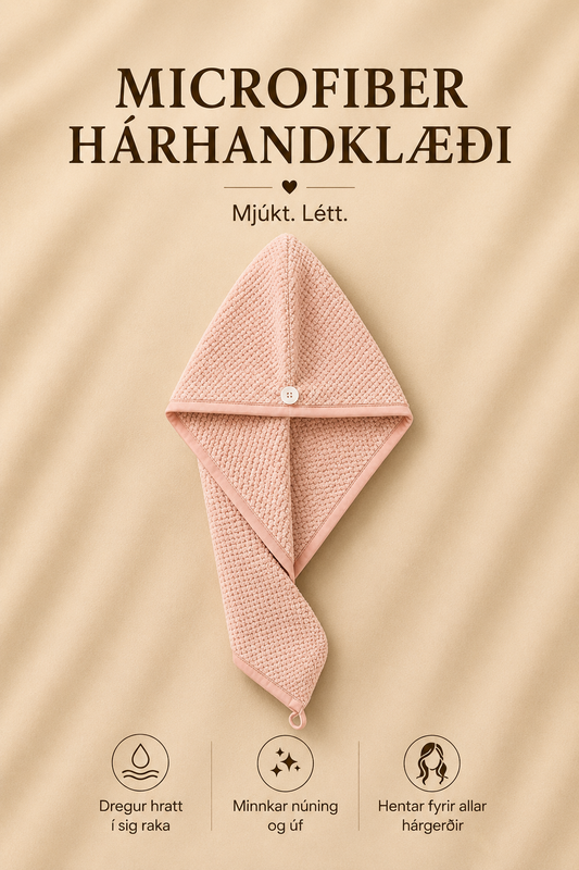 Hárhandklæði bleikt