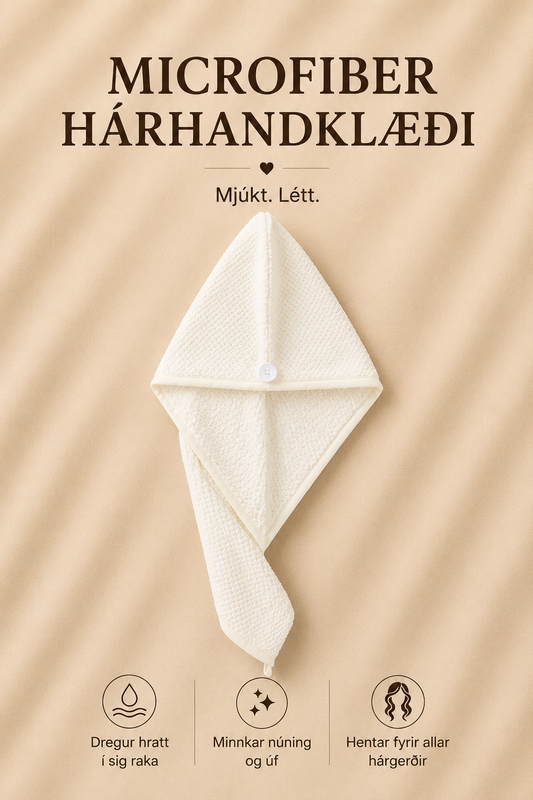 Hárhandklæði hvítt