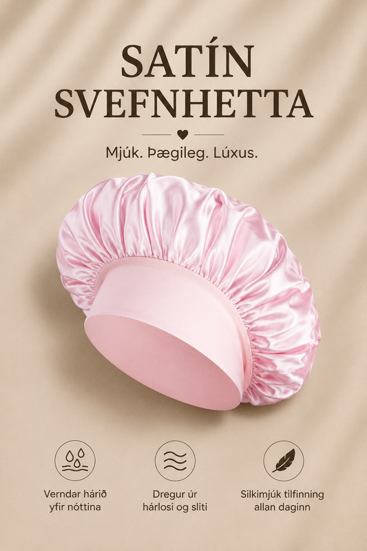 Bonnet satín Bleik