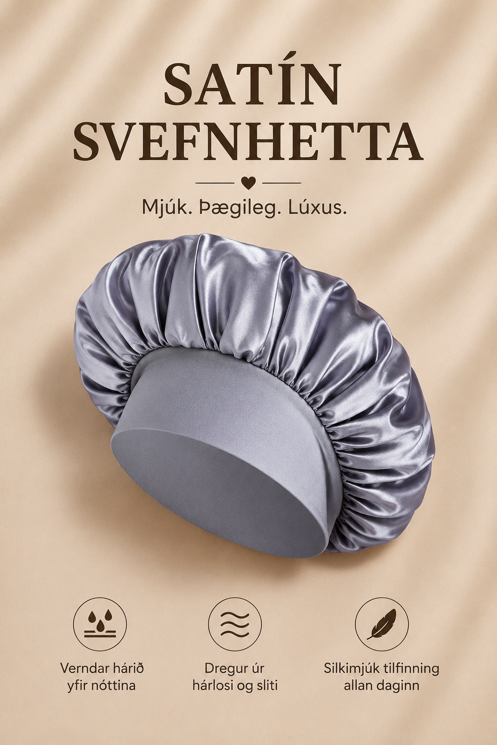 Bonnet satín Silvur